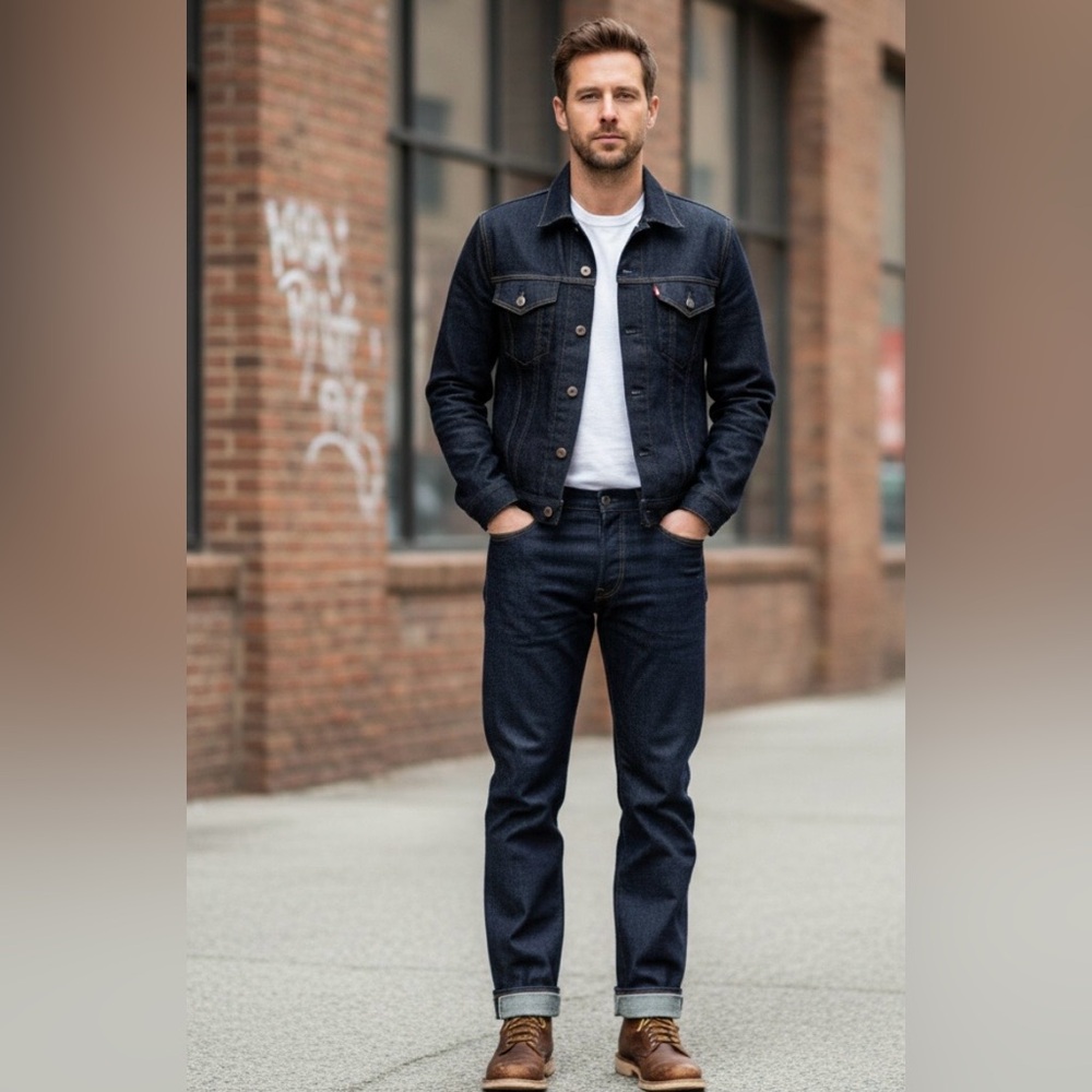 Brave Star Mens Selvedge straight fit Denim Jeans 14oz. Selvage Vidalia Mills 40